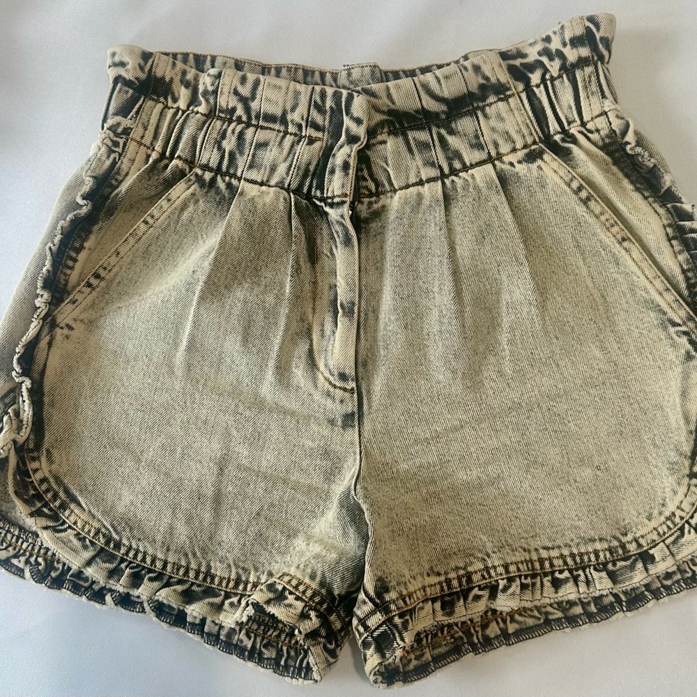 Sea Acid Wash Jean Shorts Relaxed Fit Mid-Thigh